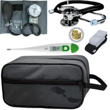 Imagem de Kit Enfermagem Academico Com Aparelho de Pressao Estetoscopio Rappapor