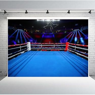 Imagem de Pano de fundo de anel de boxe para fotografia 1,5 x 7,8 m de fundo de festa de aniversário para crianças, meninos, para retrato de adultos, faixa de festa, adereços de estúdio