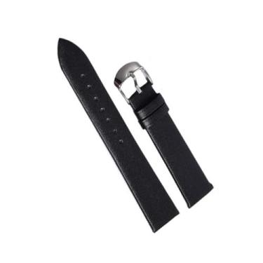 Imagem de XLCZMYL Pulseiras de relógio de couro, acessórios para relógio, mulheres, homens, marrom, preto, 12 mm, 14 mm, 16 mm, 18 mm, 20 mm, 22 mm, preto, 1,14 mm