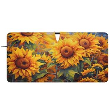 Imagem de CEBUGI Para-brisa de carro dobrável sombra sol flores janela de carro sombras guarda-chuva pára-brisa dianteiro para-sol para acessórios de carro legal carro refletor protetor solar, M