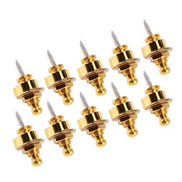Imagem de Generic Fechaduras de Cinta de Guitarra, Duráveis, Leves, Liberação Rápida para Músicos de Baixo Elétrico Acústico, 10 Unidades, Travas de Metal (Ouro)