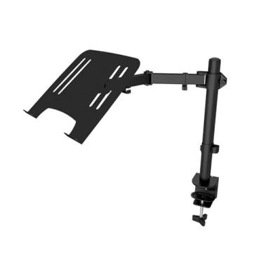 Imagem de BEGWVDJTP Suporte de mesa ajustável para monitor com bandeja de laptop para laptops de até 17 polegadas e telas de até 32 polegadas