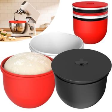 Imagem de Forros de tigela de silicone de 7 litros para misturadores KitchenAid (conjunto de 3 peças) - Tampa de orifício de fermentação ajustável
