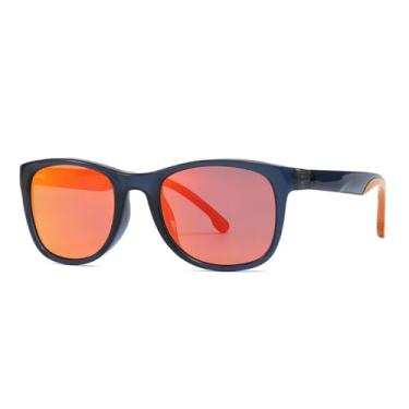 Imagem de JRLLFD Óculos de sol masculinos polarizados com armação retrô clássica (vermelho)