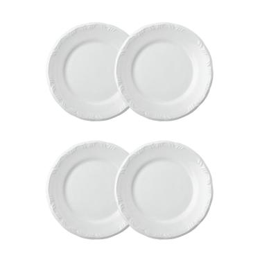 Imagem de Jogo 4 Pratos Rasos Pomerode Brancos 25,6 cm Porcelana Schmidt