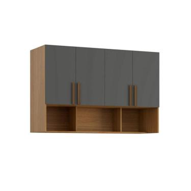 Imagem de Guarda-Roupa Modulado Aéreo Altezza Trend 4 Portas Freijó e Titânio 150 cm