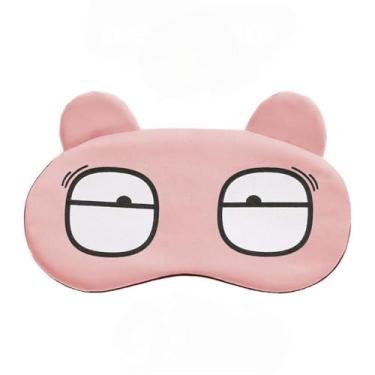 Imagem de Máscara de dormir confortável com bloqueio de luz para viagens para casa e relaxamento com design macio de desenho animado em rosa