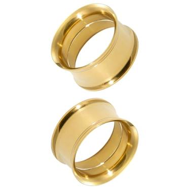 Imagem de XIMAX 2 peças de calibre de orelha de aço cirúrgico, túneis de orelha, acabamento espelhado, alargador duplo, alargador, alargador, brincos para orelhas, expansor de orelha, piercing corporal, joia