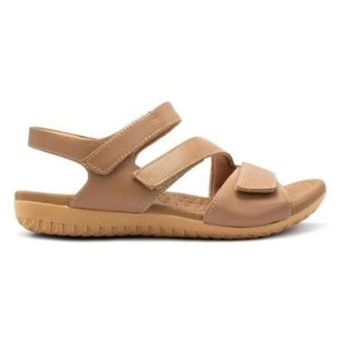 Imagem de Sandália Usaflex Feminina Casual Rasteira Couro Textura R1869-Feminino