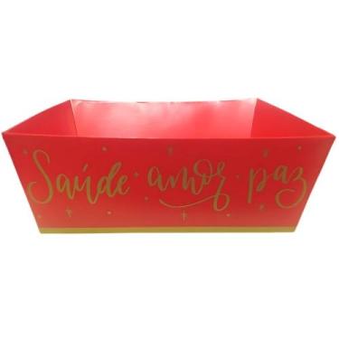 Imagem de Cesta Cartao Trapezio Desejos Natalino - Tamanho P Cromus Natal