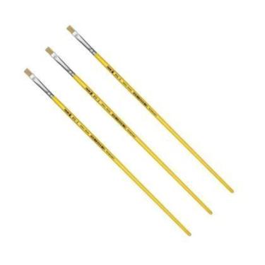 Imagem de Kit 3 Pincel Artistico Chato Pelo Suino Br 6 Atlas 915/6
