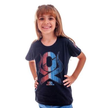 Imagem de Camiseta T-Shirt Infantil Country Menina Família OX Horn, Preto, 8