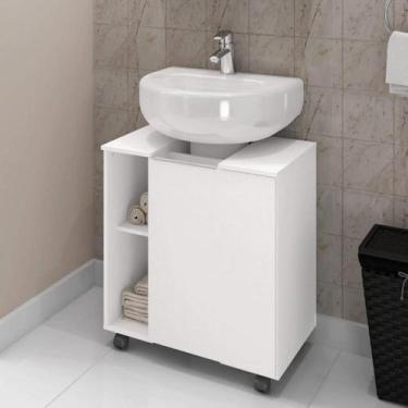 Imagem de Kit com 2 Gabinetes de Coluna 1 Porta Pequin Branco - Móveis Bechara