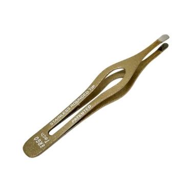 Imagem de Pinça De Sobrancelha Solingem Edel Ergo Tech Dourada Reta