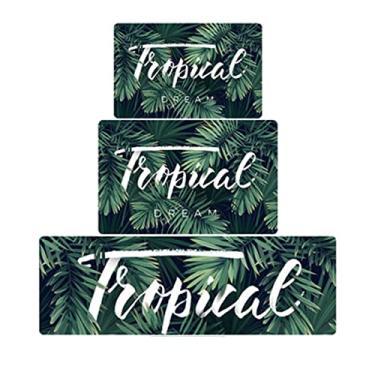 Imagem de Tapetes de banheiro, tapetes macios de banheiro - tapete de banheiro com água de secagem rápida, tapete de banheiro fino sob a porta, tapetes de banheiro antiderrapantes para banheiro, lavagem na máquina (50,8 x 81,2 cm floresta verde)