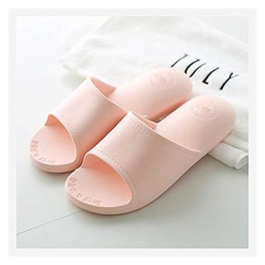 Imagem de Chinelos de tubarão chinelos de banheiro leves macios de secagem rápida sapatos de banho femininos sandálias de banho internas e externas chinelos de piscina sandálias de verão (cor: rosa, tamanho: 8,5 # )