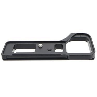Imagem de HITHUT Placa de base de metal de liberação rápida de extensão de mão compatível com câmera Sony A7IV A7RIV A9II com parafuso de 1/4" e chave sextavada preta