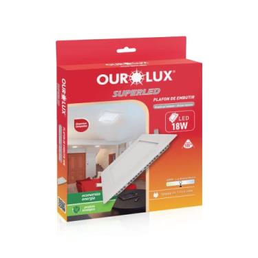 Imagem de Painel SUPERLED Embutir 18W Bivolt 4000K Quadrado OUROLUX