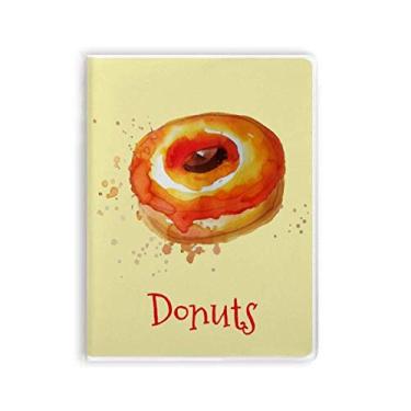 Imagem de Caderno de sobremesa de rosquinha laranja pintado à mão em aquarela com capa macia Diário
