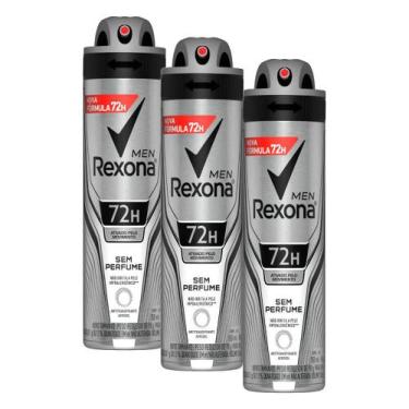 Imagem de Kit Com 3 Desodorantes Antitranspirantes Aerosol Masculino Rexona Sem
