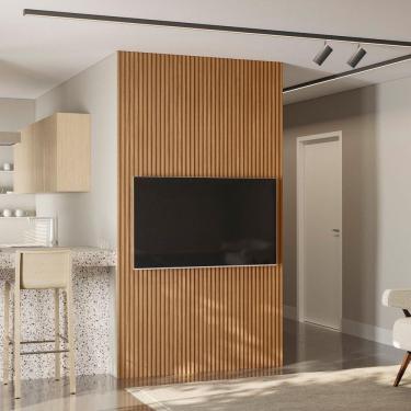 Imagem de Painel Ripado Modular 250cm Marrom Fosco