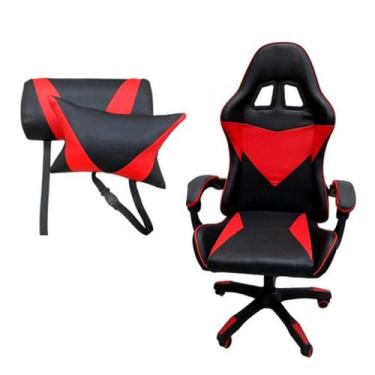 Imagem de Cadeira Gamer Giratória Games Computador Vermelha E Preta - Gmr