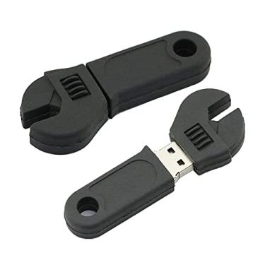 Imagem de 16 GB em forma de chave USB 2.0 Flash Drive Memory Stick Pen Drive USB Pen Drive USB Flash Disk U Stick Pen Drive com corrente (preto)