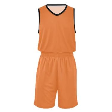 Imagem de Apricot Girl basquete, ajuste confortável, camiseta de futebol 5 a 13 anos, Laranja tropical, M