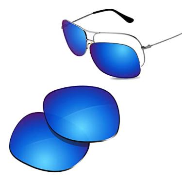 Imagem de Glintbay Lentes de óculos de sol de substituição 100% precisas para Ray-Ban RB3267 64 mm - Espelhado azul gelo polarizado
