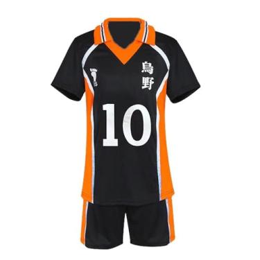 Imagem de CHLOBLOM Camisa Karasuno Uniforme Shouyou Hinata Cosplay Fantasia Shorts Camisa de Voleibol Jersey, Cor 7, XGG