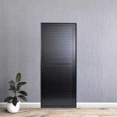 Imagem de Porta de Aluminio Lambri 210x80cm Linha Premium Lux-esquadrias Preto
