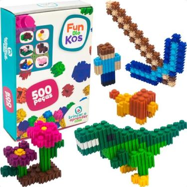 Imagem de Blocos De Montar 500 peças 3D Infantil Educativo Monta Monta