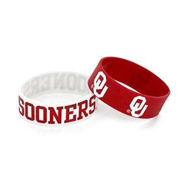 Imagem de aminco Pulseiras de borracha de silicone NCAA Oklahoma Sooners, pacote com 2