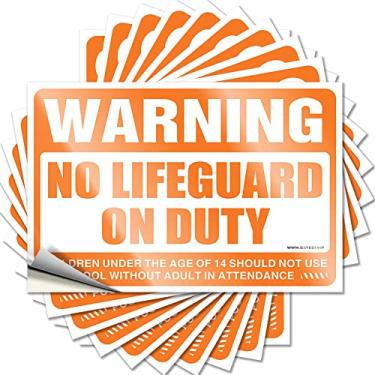 Imagem de Adesivos de carro para homens Warning No Lifeguard On Duty adesivo engraçado 10 peças adesivo bandaid de carro adesivos inadequados (8 x 12 cm)