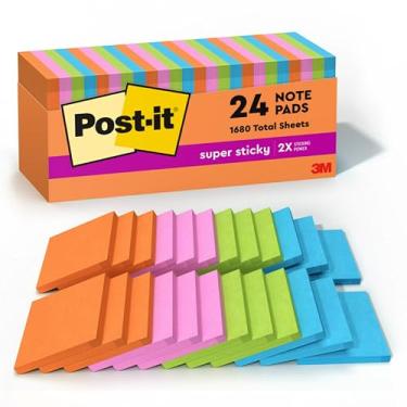 Imagem de Notas adesivas Post-it Super Sticky 654-24SSAU-CP pacote com 24 blocos