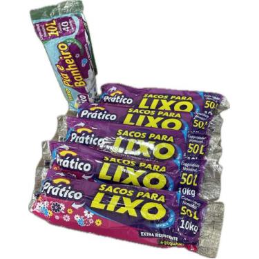Imagem de Kit 5 saco de lixo em rolo 50 litros reforçado - E A COSTA 