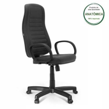 Imagem de Cadeira Escritório Presidente ALTA c/ BRAÇO CORSA  COR PRETO - 2306 - 