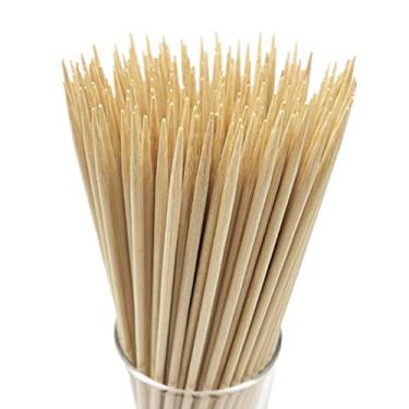 Imagem de HOPELF Espetos de bambu natural de 76 cm para marshmallows, s'Mores, churrasco, espetos, grelhar, churrasco, assar, acampar. Mais opções de tamanho 15 cm/20 cm/25 cm/30 cm/35 cm/91 cm (100 peças)