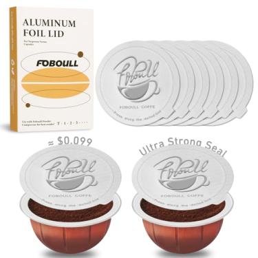 Imagem de Foboull Tampas de alumínio para cápsulas reutilizáveis Nespresso Vertuo, tampas seladas para cápsulas de café Vertuoline recarregáveis, com cápsulas/máquina Nespresso VertuoLine (100 peças)