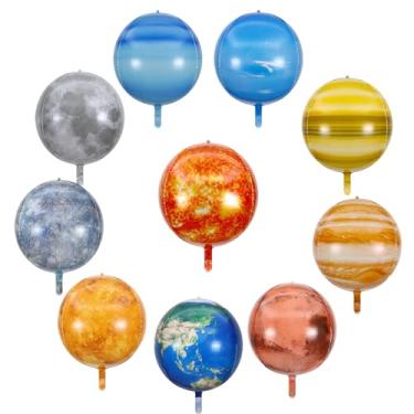 Imagem de Gallasy 10pcs 22inch Solar System Balloon Set - 3D Helium Foil Planet Balloons: Sun, Moon, Earth, Mercury, Mars, Venus, Jupiter, Saturn, Uranus, Neptune