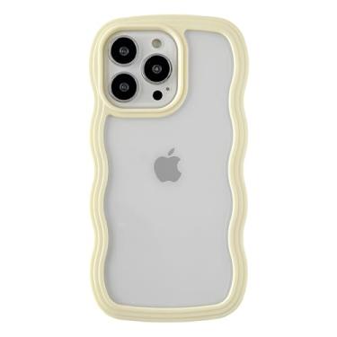 Imagem de Caseative Capa para iPhone 13 Pro, linda capa de telefone macia à prova de choque em forma de moldura ondulada (amarela)