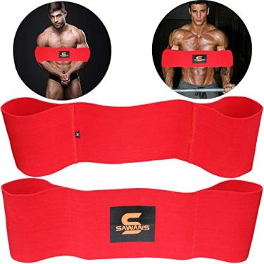 Imagem de SAWANS Bench Press Sling Power Weight Lifting Training Fitness Boost Strength Push Up Gym Workout (vermelho, GG)