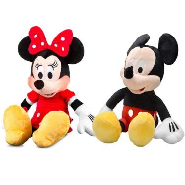 Imagem de Pelúcia Casal Mickey Mouse e Minnie de 45cm com falas em Português Pre