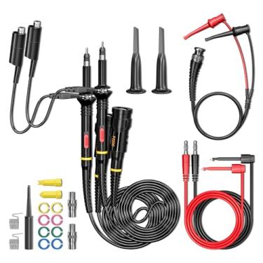 Imagem de Kit de sondas de osciloscópio Goupchn com acessórios Conjunto de cabos de teste de 200 MHz BNC para cabo de gancho de teste Cabo de plugue banana de 4 mm para cabo de clipe de gancho de teste