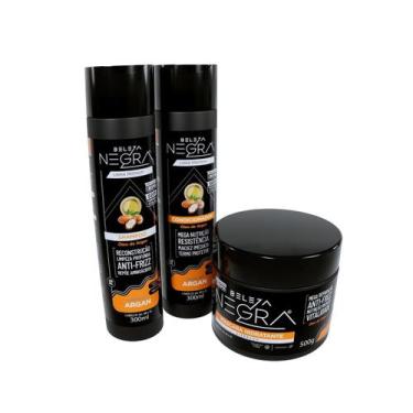 Imagem de KIT ARGAN -BELEZA NEGRA &Co- CABELOS CRESPOS E CACHEADOS - Beleza Negr