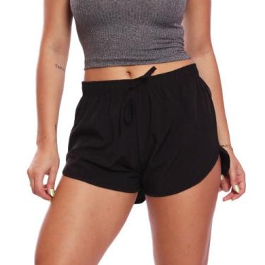 Imagem de Short Feminino Shortinho Tactel Moda Praia Piscina Verão Adulto - Brás