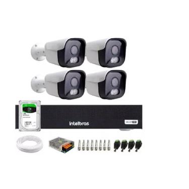 Imagem de Kit 4 Câmeras Segurança Cores A Noite 1220 Dvr Intelbras 1tb