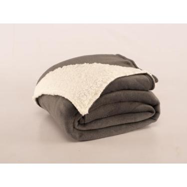 Imagem de Cobertor canada soft com sherpa queen 1peça - MAYRA ENXOVAIS, Cinza