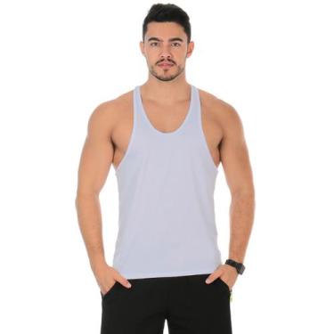 Imagem de Camiseta regata cavada masculina estilo nadador treino academia - DuMi