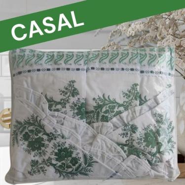 Imagem de Jogo de Lençol 4 Pçs CASAL  Bordado Verde Natureza 160 fios, 100 por c